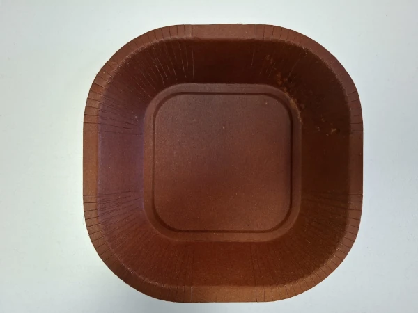 Thermoformed paper-based food trays at Ecozema Italy coated with lignin-based coatings developed by Wood K plus (©Photo by: Ecozema)
